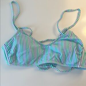 Xhilaration Blue and Green Bikini Top with Adjustable Straps
